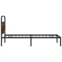Estructura de cama sin colchón 90x200 cm madera roble ahumado
