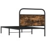 Estructura de cama sin colchón 90x200 cm madera roble ahumado