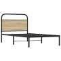 Estructura de cama sin colchón 107x203 cm madera roble Sonoma