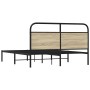 Estructura de cama sin colchón 160x200 cm madera roble Sonoma