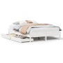 Estructura de cama sin colchón madera de pino blanca 140x200 cm