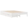 Estructura de cama sin colchón madera de pino blanca 140x200 cm