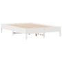 Estructura de cama sin colchón madera de pino blanca 140x200 cm