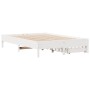 Estructura de cama sin colchón madera de pino blanca 140x200 cm