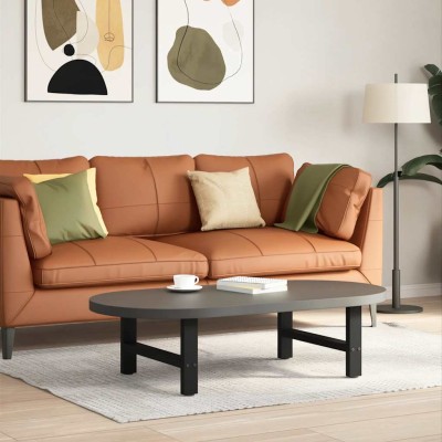 Patas para mesa de centro de acero negro 2 uds 30×60 cm