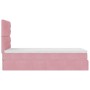 Estructura de cama otomana colchones terciopelo rosa 90x200cm