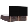 Estructura cama otomana colchones tela marrón oscuro 200x200cm