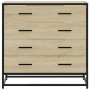 Cajonera de madera contrachapada color roble sonoma 70x41x70 cm