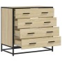 Cajonera de madera contrachapada color roble sonoma 70x41x70 cm
