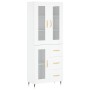 Aparador alto madera contrachapada blanco 69,5x34x180 cm