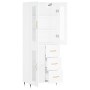 Aparador alto madera contrachapada blanco 69,5x34x180 cm