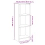 Estantería de 3 niveles madera ingeniería gris 40x24x109 cm