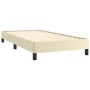 Estructura de cama sin colchón cuero sintético crema 90x200 cm