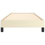 Estructura de cama sin colchón cuero sintético crema 90x200 cm