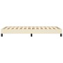 Estructura de cama sin colchón cuero sintético crema 90x200 cm