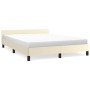 Estructura de cama con cabecero sin colchón crema 140x200 cm