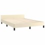 Estructura de cama con cabecero sin colchón crema 140x200 cm