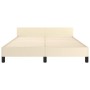 Estructura de cama con cabecero sin colchón crema 140x200 cm