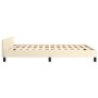 Estructura de cama con cabecero sin colchón crema 140x200 cm