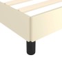 Estructura de cama con cabecero sin colchón crema 140x200 cm