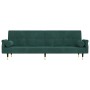 Sofá cama con cojines terciopelo verde oscuro