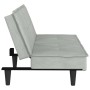 Sofá cama con portavasos terciopelo gris claro