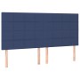 Cama box spring con colchón tela azul 160x200 cm
