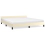 Estructura de cama con cabecero sin colchón crema 180x200 cm