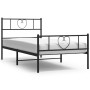 Estructura cama sin colchón con estribo metal negro 100x200 cm