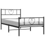 Estructura cama sin colchón con estribo metal negro 100x200 cm