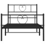 Estructura cama sin colchón con estribo metal negro 100x200 cm