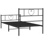Estructura cama sin colchón con estribo metal negro 100x200 cm