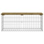 Banco jardín diseño gavión madera pino impregnada 103x31,5x42cm