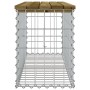 Banco jardín diseño gavión madera pino impregnada 103x31,5x42cm
