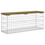 Banco jardín diseño gavión madera pino impregnada 103x31,5x42cm