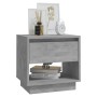 Mesita de noche madera contrachapada gris hormigón 45x34x44 cm