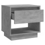 Mesita de noche madera contrachapada gris hormigón 45x34x44 cm