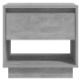 Mesita de noche madera contrachapada gris hormigón 45x34x44 cm