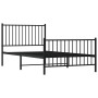 Estructura cama sin colchón con estribo metal negro 100x200 cm