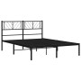 Estructura cama sin colchón con cabecero metal negro 140x200 cm