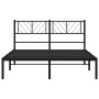 Estructura cama sin colchón con cabecero metal negro 140x200 cm