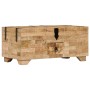 Mesa de centro de madera maciza de mango 80x40x35 cm