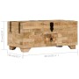 Mesa de centro de madera maciza de mango 80x40x35 cm