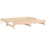 Sofá cama extraíble madera maciza de pino 2x(75x190) cm