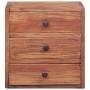 Mesita de noche con 3 cajones madera maciza caoba 35x25x35 cm