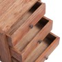 Mesita de noche con 3 cajones madera maciza caoba 35x25x35 cm