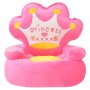 Silla de peluche para niños princesa rosa
