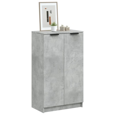 Mueble zapatero madera contrachapada gris hormigón 59x35x100 cm