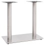 Pata de mesa de bistró acero inoxidable plateado 70x40x72 cm