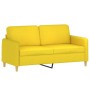 Sofá de 2 plazas de tela amarillo claro 140 cm